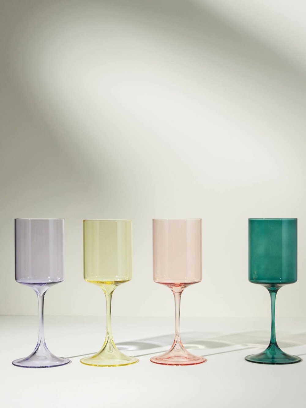 Anthropology Jewel Tone Wine Glasses - Set of 4